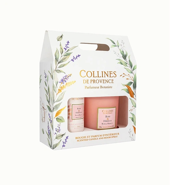 Duos Parfumes подарочный набор Rose and Hibiscus спрей 100мл и свеча 180г